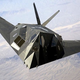 The flat, angled facets which deflect radar signals are clear in this head-on view of the F-117. (US Air Force)